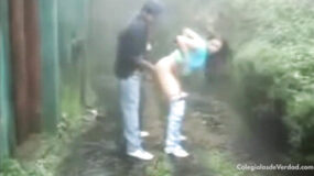 Hindu young girl getting dick in the rain and out in the open