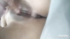 The skinny hot chick got a good finger fucking because she was unsatisfied with the professor's big dick.