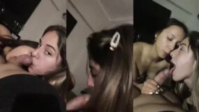 This lucky bastard got a threesome with the trashiest, juiciest hot chicks in the class