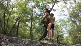 They fuck her outdoors with a hot chick from Mexico City