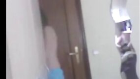Filming the little sister while she’s got her pussy soaked