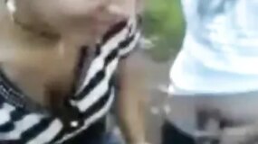 Hot chick sucking multiple stiff dicks