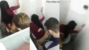 Skinny fucking her boyfriend at a high school party