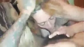 Drunk blonde sucking a guy’s cock who’s not hard