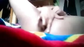 Chubby bitch destroys her pussy masturbating