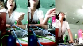 Thai Couple Fucking in Front of the Mirror When the Hot Chick's Parents Aren't Home