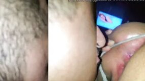 Sugar daddy eating ass of a hot chick who never felt a tongue in her ass